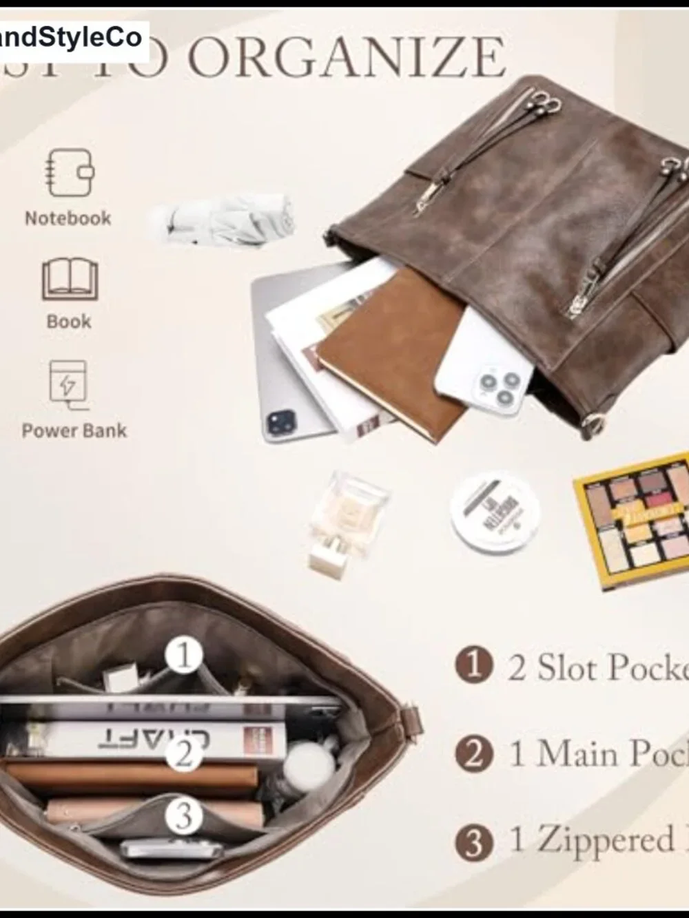 PU Leather Hobo Crossbody Shoulder Bag for Women Travel Work